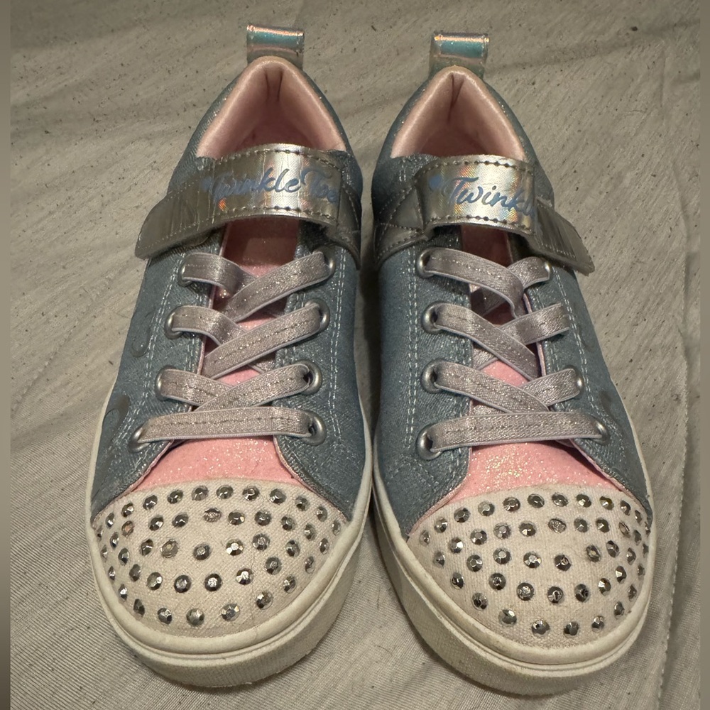 Skechers Twinkle Toes Kids' Blue and Pink Sneakers